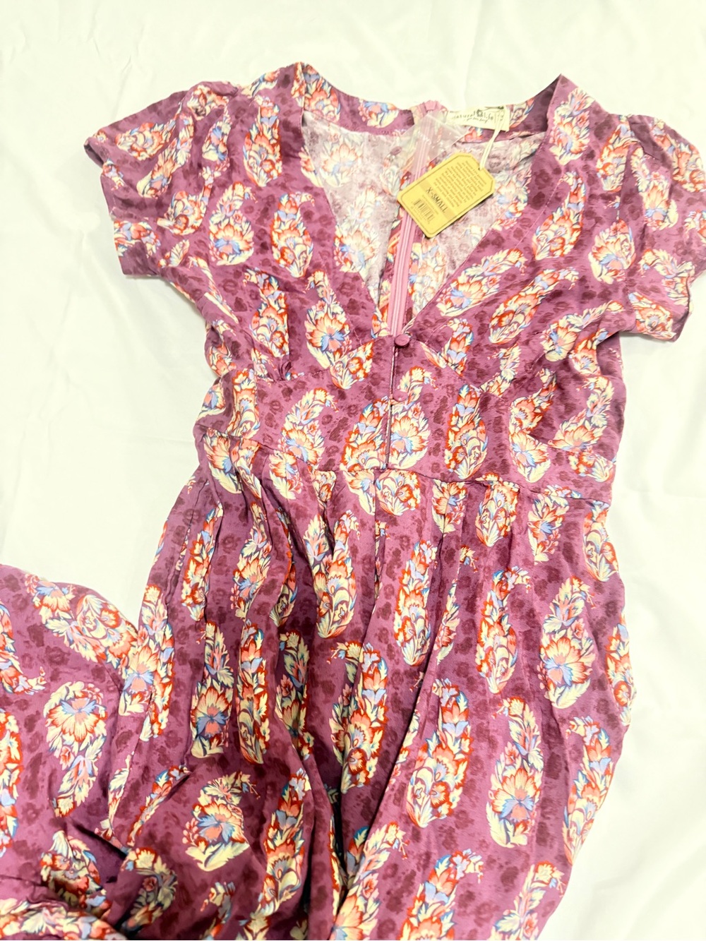NATURAL LIFE Purple Floral V‑Neck Tunic